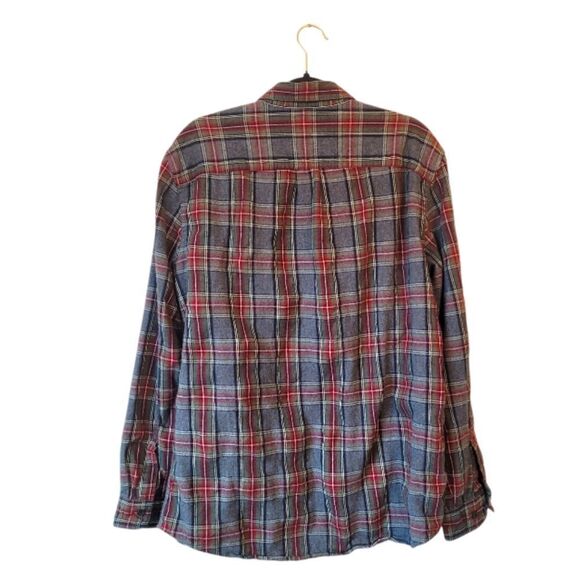 L.L. Bean Grey and Red Plaid Slightly Fitted Flannel - Picture 2 of 5